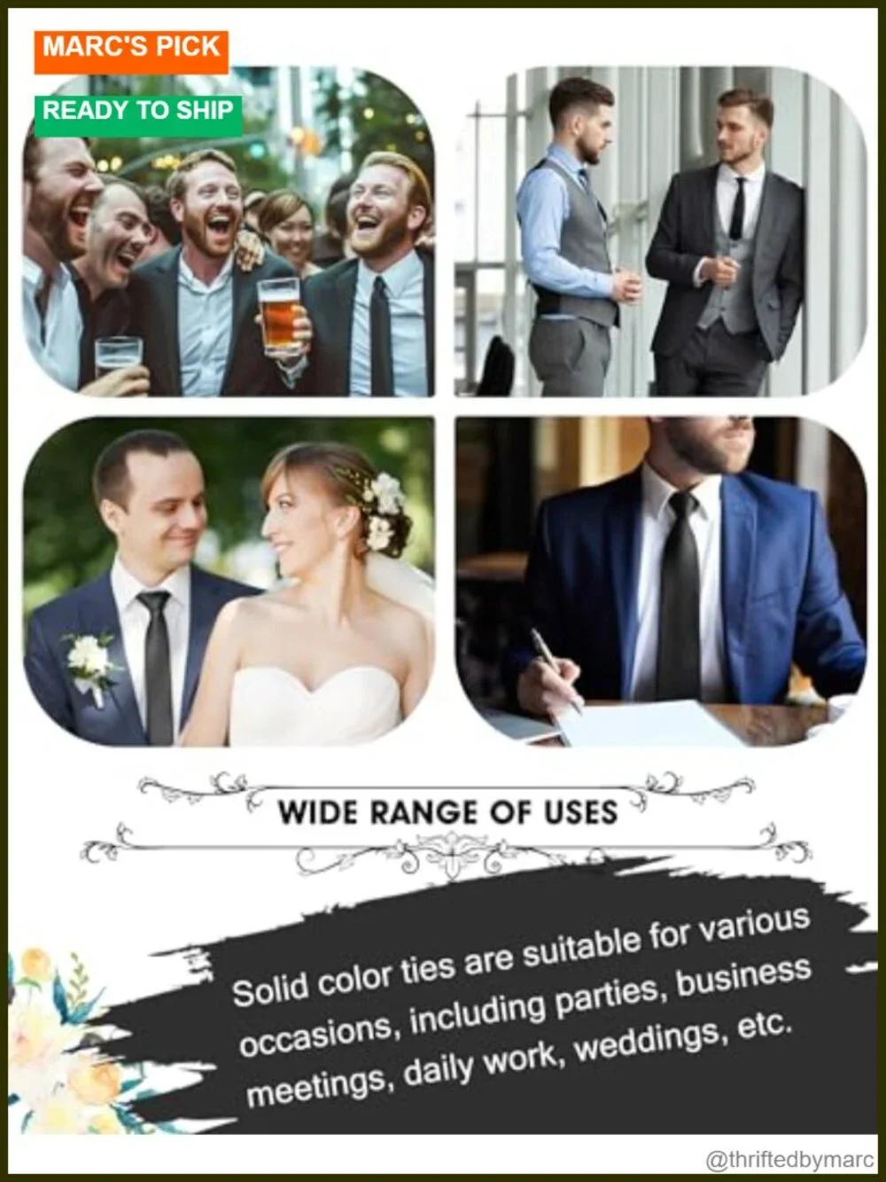50 Pack Black Satin Skinny Tie for Men Wedding Business Formal